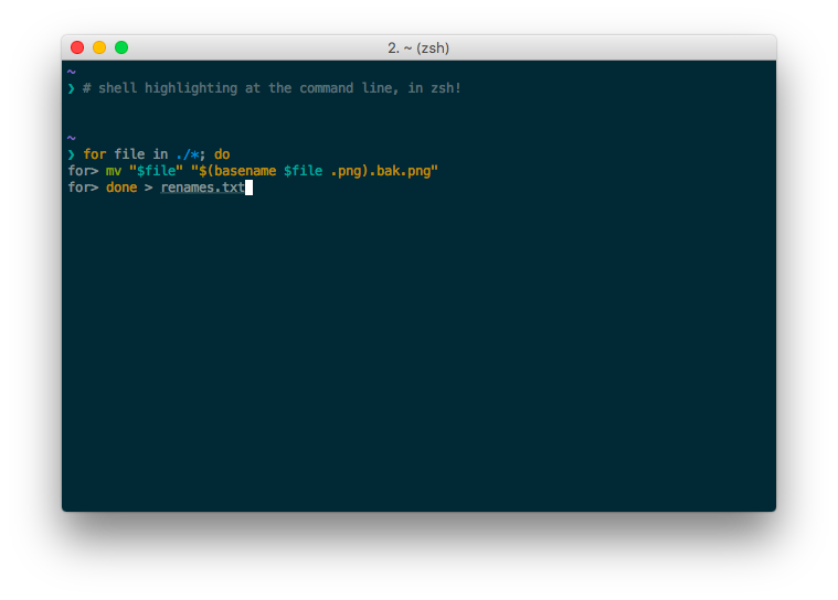 zsh syntax highlighting